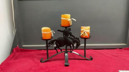 WESTERN THEME METAL CANDLE HOLDER