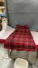 SCOTLAND COLLECTIBLES - TARTAN SKIRT/KILT, SONG BOOKS, (2) HORSE BRASSES, HIGHLAND DANCING BOOK, BANNERS, THE PROFESSIONAL PIPER BOOK - 5