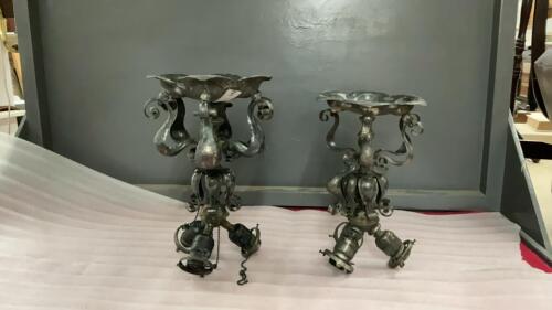 (2) METAL ANTIQUE LIGHT FIXTURES