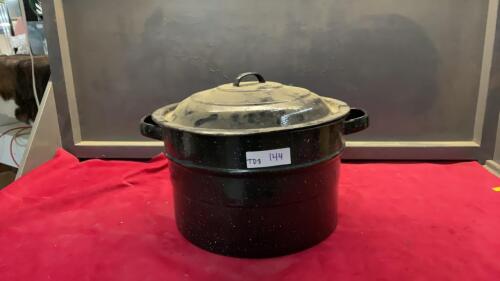 ENAMEL WATER BATH CANNER W/ RACK