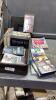 (2)ITEMS- 3-DRAWER WICKER STORAGE UNIT + TRAY W/DVD + VHS MOVIES - 2
