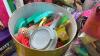 BOX W/ DINOSAUR COAT HOOK, CRAYONS, SPIRAL ART KIT, KIDS MOVIES, PLAY DOUGH ACCESSORIES, - 2
