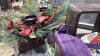 BOX W/WALL DECOR, SHELF?, SMALL TOWELS, BALL CAPS, CLOCK , LARIAT/HORSESHOE WALL HANGING , BATHROOM SCALE, XMAS CENTERPIECE - 2