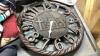 BOX W/WALL DECOR, SHELF?, SMALL TOWELS, BALL CAPS, CLOCK , LARIAT/HORSESHOE WALL HANGING , BATHROOM SCALE, XMAS CENTERPIECE - 4