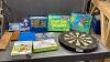 DART BOARD, BATTLESHIP, DOMINOS, PUZZLE, COUNT YOUR CHICKENS, MICKEY MOUSE LUNCH KIT