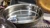 BOX W/BRITA FRIDGE CONTAINER, ICE CUBE TRAY, 2 METAL WESTERN PLATTERS, SLICER, SS ROASTER - 4