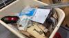BOX W/ ELECTRICAL ITEMS, SCREWS, NAILS, SHELF BRACKETS, MAT - 3