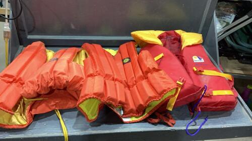 (3)LIFE VESTS -BUOY-O-BUOY + BEACON