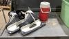 TOTE W/ SHER-WOOD SKATES (SIZE 13) + WATER JUG
