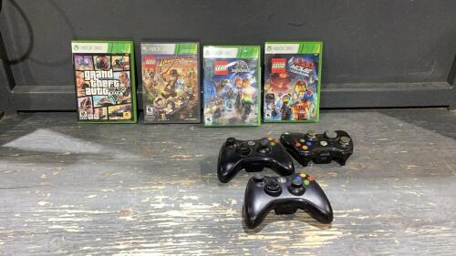 XBOX 360 GAMES + 3 CONTROLLERS