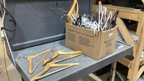 BOX OF ASSORTED HANGERS