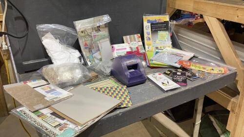 CRAFTING BOX-SCRAPBOOKING SUPPLY, XYRON CREATE A STICKER UNIT + REFILLS