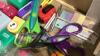 (2) ITEMS B0X + BLUE CRATE W/ SCRAPBOOKING/HOBBY SUPPLIES - 6