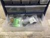 SMALL BITS ORGANIZER W/ CONTENTS - SCREWS, LETTERS, BOLTS & MISCELLANEOUS - 9