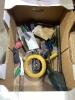 SHOP BOX W/ SHEARS, SPRAYS, HORSE SHOES, SHOVE HEADS, TRAILER JACK & MISCELLANEOUS - 6