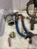 (2) SHOP PAILS OF MISCELLANEOUS- STEERING WHEEL, SPRINKLERS, GROUND ANCHOR STAKES & VALVE - 3