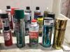 SHOP BOX OF MIXED FLUIDS W/ SILICONE LUBRICANT, PRE-BUFF CLEANER, ANTI-RUST & MISCELLANEOUS - 3