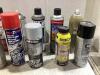 SHOP BOX OF MIXED FLUIDS W/ SILICONE LUBRICANT, PRE-BUFF CLEANER, ANTI-RUST & MISCELLANEOUS - 5