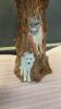 (3) HANDPAINTED CERAMIC PIECES - BIRD BATH, EAGLE & VASE W/ FLOWERS - 5