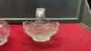 COLLECTION OF CRYSTAL PIECES - LIDDED CANDY DISH, BASKET, SALT & PEPPER SHAKERS - 2