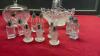 COLLECTION OF CRYSTAL PIECES - LIDDED CANDY DISH, BASKET, SALT & PEPPER SHAKERS - 5