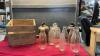VINAGE BOTTLES AND A WOOD JERSEY DAIRY CRATE