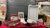 CRATE W/LAGOSTINA PASTA MAKER, PURSES, MISC BOWLS ETC