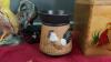 ROOSTER COLLECTION - (2) CERAMIC, RESIN ORNAMENTS, SCENTSY BURNER, WOODEN CANISTERS - 4