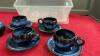 BLUE POTTERY MUG & PLATE SET + ONE SUGAR BOWL - 2
