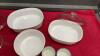 (3) FRENCH WHITE CORNINGWARE CASSEROLES & (4) RAMEKINS - 2