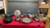 &ldquo;QUEEN&rdquo; STAINLESS COOKWARE & (2) ENAMEL ROASTERS