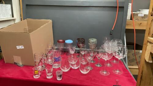 (2) BOXES W/ WINE & BEER GLASSES
