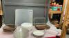 ASSORTE BAKEWARE - GLASS CAKE PANS, PASTRY MAT, PIE SPACE SAVER,