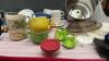 BOX W/ SOUP MUGS, CHEESE MILL, MISC PLATES, MIXER POT WITHOUT BASE - 3