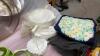 BOX W/ SOUP MUGS, CHEESE MILL, MISC PLATES, MIXER POT WITHOUT BASE - 5