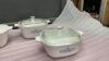 (4) BLUE CORNFLOWER CASSEROLES & A TRIVET - 2