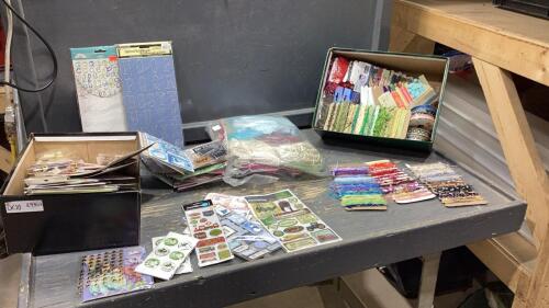 (2)BOXES - CRAFTING ITEMS - STICKERS, RIBBONS, EMBELLISHMENTS