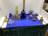 DECANTERS W/GLASSES. OIL SCENT BURNERS - 2