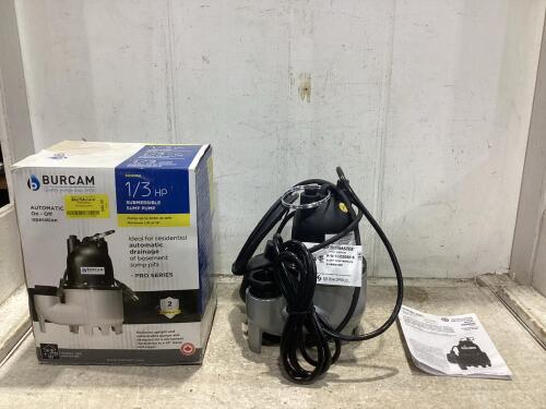 BURCAM SUBMERSIBLE SUMP PUMP 1/3-HP
