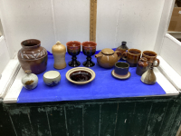 POTTERY PCS-CUPS,VASES,GOBLETS