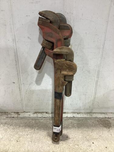 BUNDLE OF RIDGID PIPE WRENCHES (2) 24" & 18"