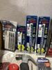 SHOP BOX OF MISCELLANEOUS W/ DRILL BITS, WRENCHES, HAMMERS, HANDSAW, PILERS & MISCELLANEOUS - 9