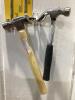 SHOP BOX OF MISCELLANEOUS W/ DRILL BITS, WRENCHES, HAMMERS, HANDSAW, PILERS & MISCELLANEOUS - 13