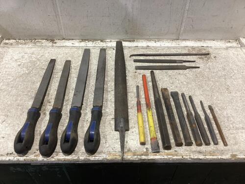 SHOP FLAT OF MIXED FILES/CHISELS