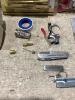 SHOP BOX OF MISCELLANEOUS W/ SIOUX DRILL, SPYDER GROUT-OUT, SHOWER VALVE AOCKET SET & RYOBI DRYWALL REPAIR KIT - 8