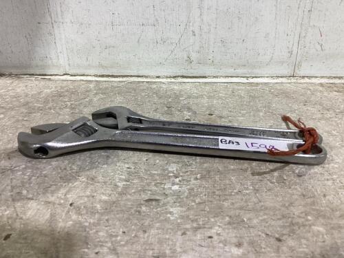 (2) SNAP-ON & BLUE-POINT ADJUSTABLE WRENCHES 12" & 10"