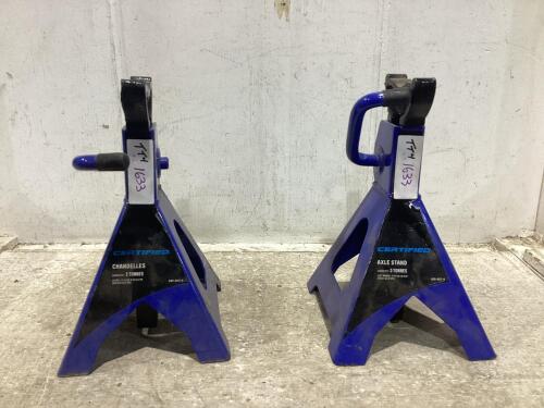 (2) CERTIFIED AXLE STANDS 3-TONS