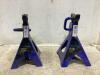 (2) CERTIFIED AXLE STANDS 3-TONS