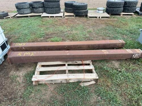Two steel upright post
