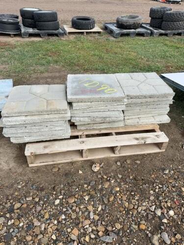Lift of 22 concrete patio blocks